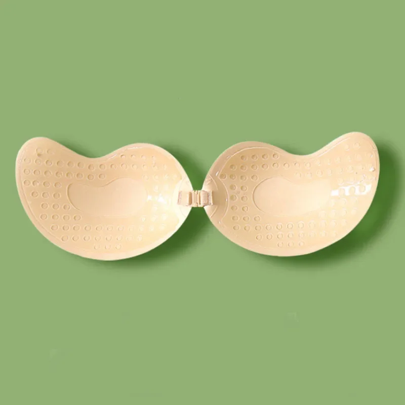 1/2 pièces réutilisable Silicone buste mamelon couverture Pasties autocollants mangue sein auto - adhésif Invisible ascenseur bande Push Up soutien - gorge sans bretelles - Miniature 10