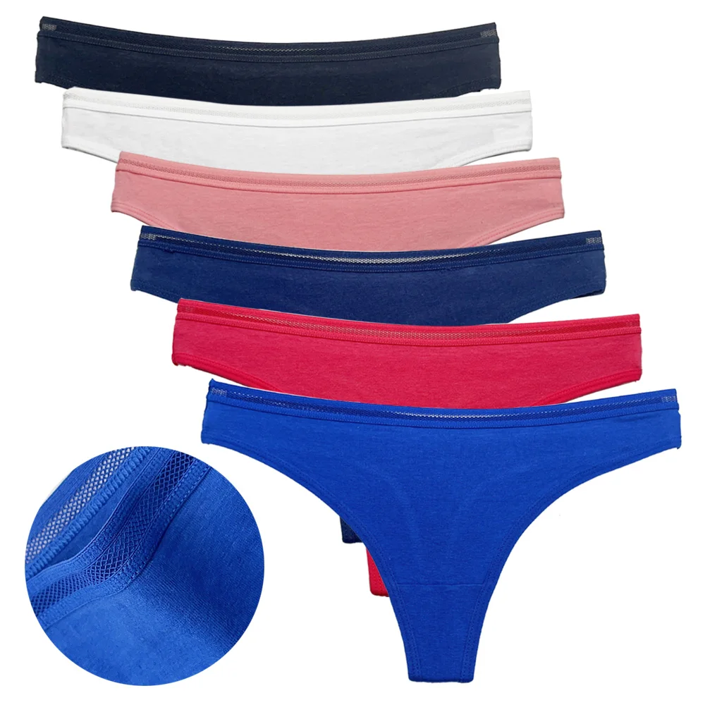5 pièces/ensemble femmes coton tongs culottes Sexy taille basse string dames Lingerie brésilienne filles respirant intimes Bikini - Miniature 26