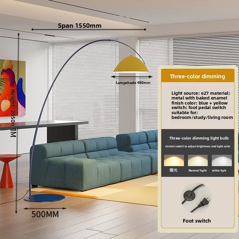 Dopamine salon lampe de pêche lampadaire spectre complet chambre d'enfants couleur chambre memphis lampadaire - Miniature 13