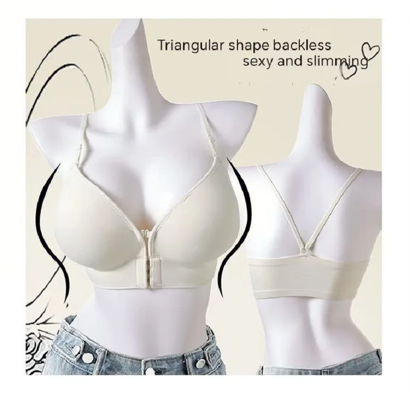Soutien - gorge push - up épais avec fermeture frontale de 12 cm – Rehausseur rembourré ultra épais pour petite poitrine, lingerie sexy plongeante profonde - Miniature 2