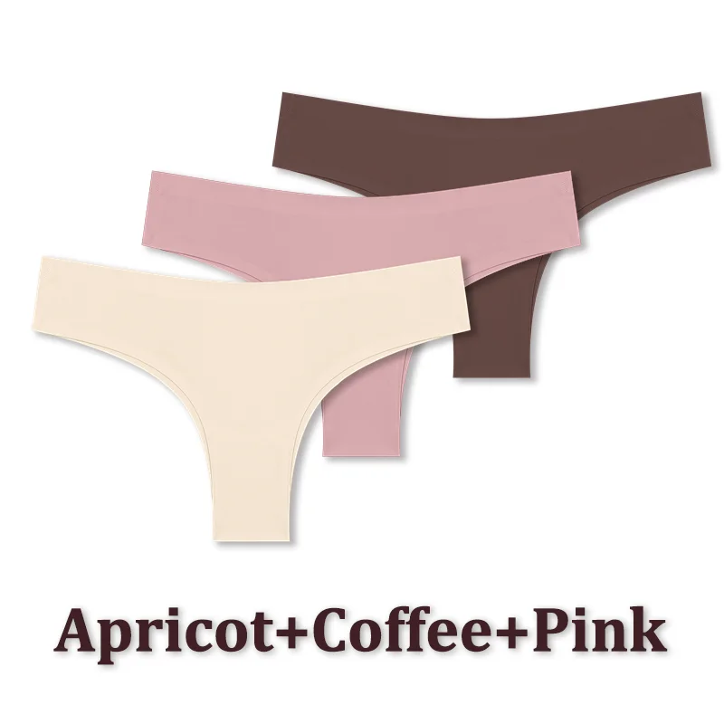 3 pièces sans couture Maillard culotte Ultra - mince culotte brésilienne femmes glace sous - vêtements en soie culotte Sexy taille basse string femme solide - Miniature 15