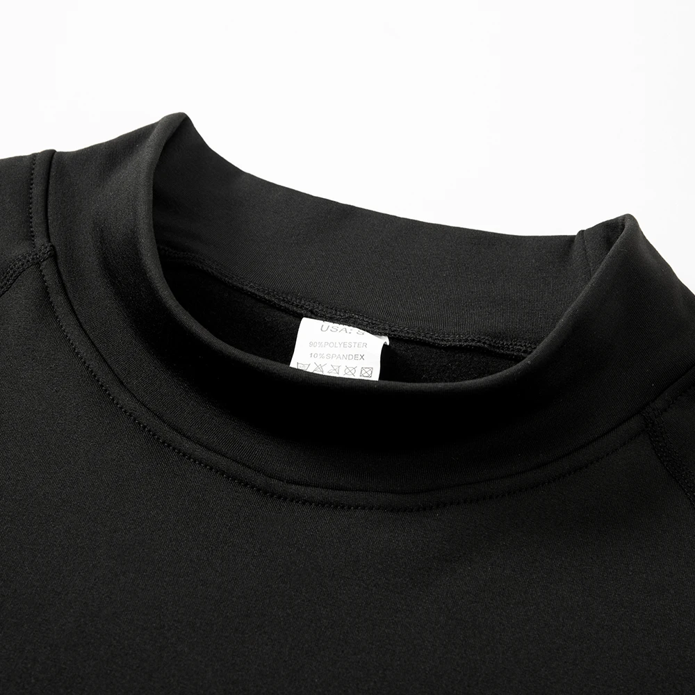 Sous - vêtements thermiques hauts hommes vêtements d'hiver chemise thermique automne hommes collants d'hiver col haut mince coupe ajustée T - shirt à manches longues - Miniature 4