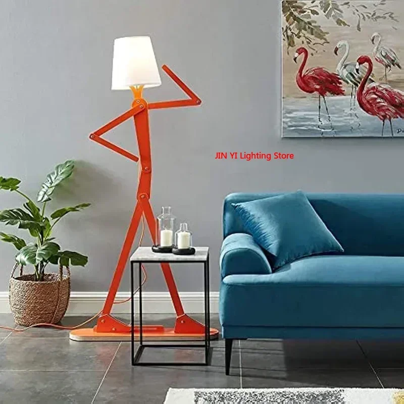 Bricolage lampadaire LED marionnette humanoïde canapé avec décoration personnalisée dessin animé chambre debout lumière - Miniature 2