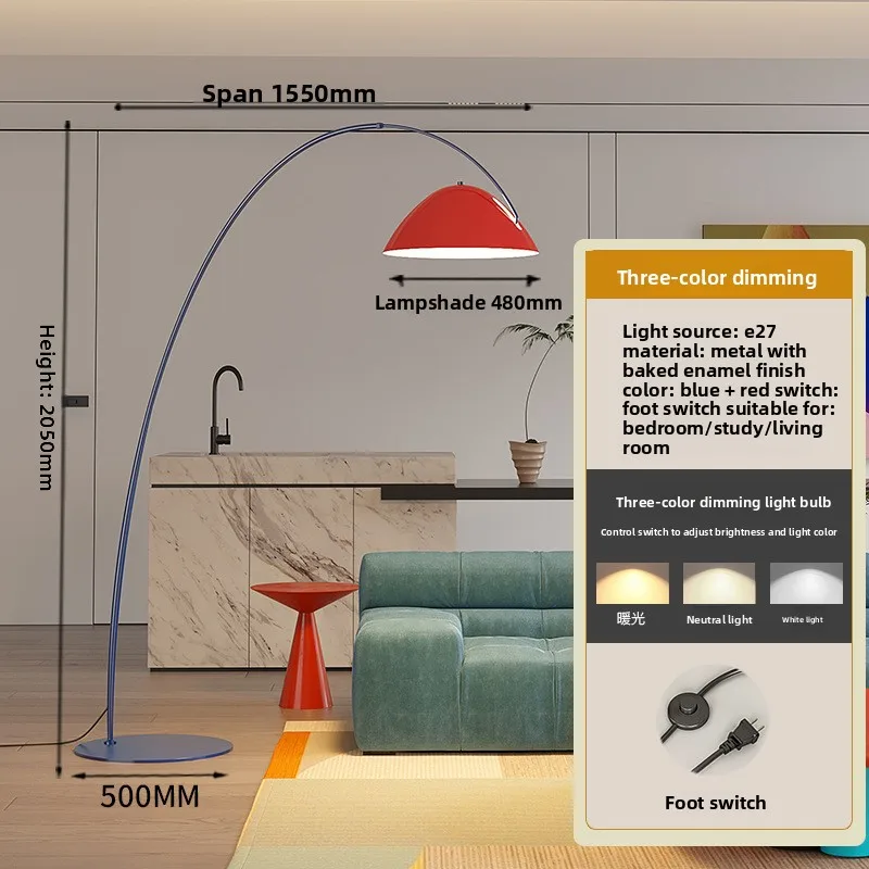 Dopamine salon lampe de pêche lampadaire spectre complet chambre d'enfants couleur chambre memphis lampadaire - Miniature 14