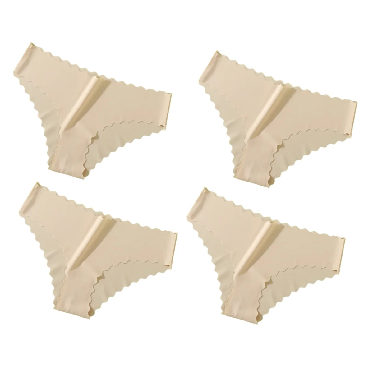 4 pièces/ensemble culottes classiques femmes taille basse slips femme sous - vêtements couleur unie culotte en soie glacée Lingerie Sexy XS - XL - Miniature 8