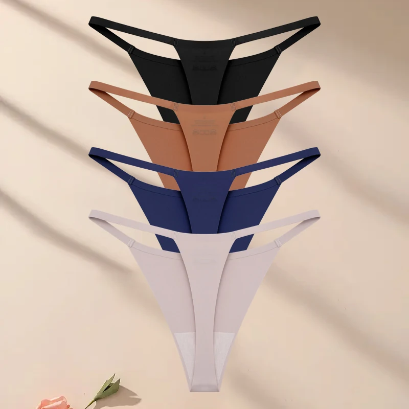 Ensemble de sous - vêtements ultra - minces sans couture pour femmes, culotte sexy à ceinture fine, string de haute commande pour filles, string respirant, lingerie féminine, 4 pièces, 12 pièces - Miniature 22