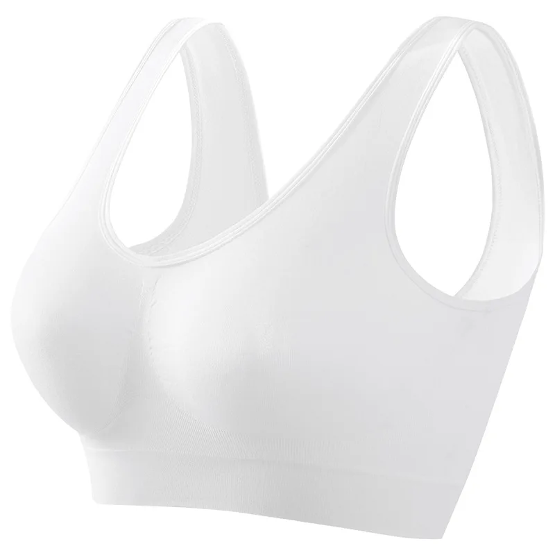 Soutien - gorge de Sport pour femmes, grande taille, sans anneau en acier, sous - vêtements sans couture, coussinet de poitrine amovible, course à pied, gilet de Yoga, 1 pièces - Miniature 9