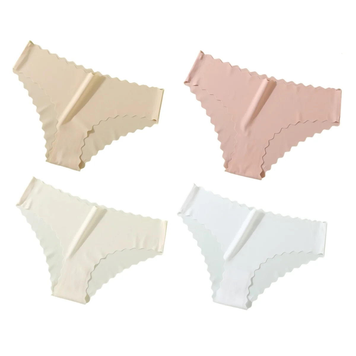 4 pièces/ensemble culottes classiques femmes taille basse slips femme sous - vêtements couleur unie culotte en soie glacée Lingerie Sexy XS - XL - Miniature 33