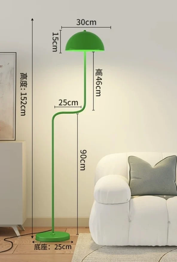 Lampe sur pied rétro danoise, germes de haricots mungo, design pour salon, chambre à coucher, canapé, lumière ambiante, célébrité d'internet, créative - Miniature 11