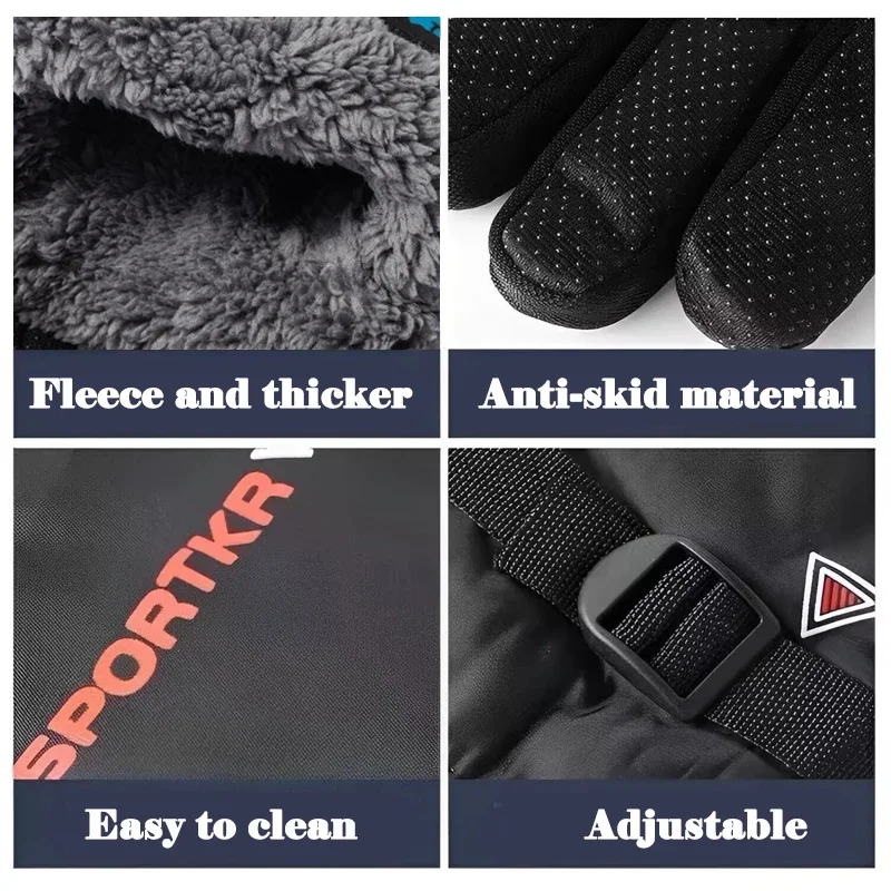 Gants de cyclisme d'hiver imperméables et antidérapants, pour Sports de plein air, Ski, cyclisme, Moto, chauds, unisexe, équipements de Moto, accessoires - pas cher - livraison - Miniature 4