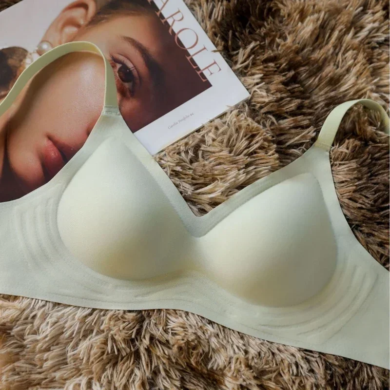 Sous - vêtements sans couture pour femmes avec petits seins, push - up, sans jantes, soutien - gorge de sport à soutien doux, gros seins, petits et fins - Miniature 6