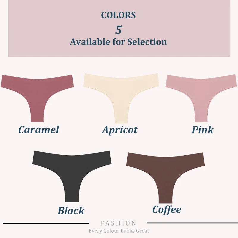 3 pièces sans couture Maillard culotte Ultra - mince culotte brésilienne femmes glace sous - vêtements en soie culotte Sexy taille basse string femme solide - Miniature 4