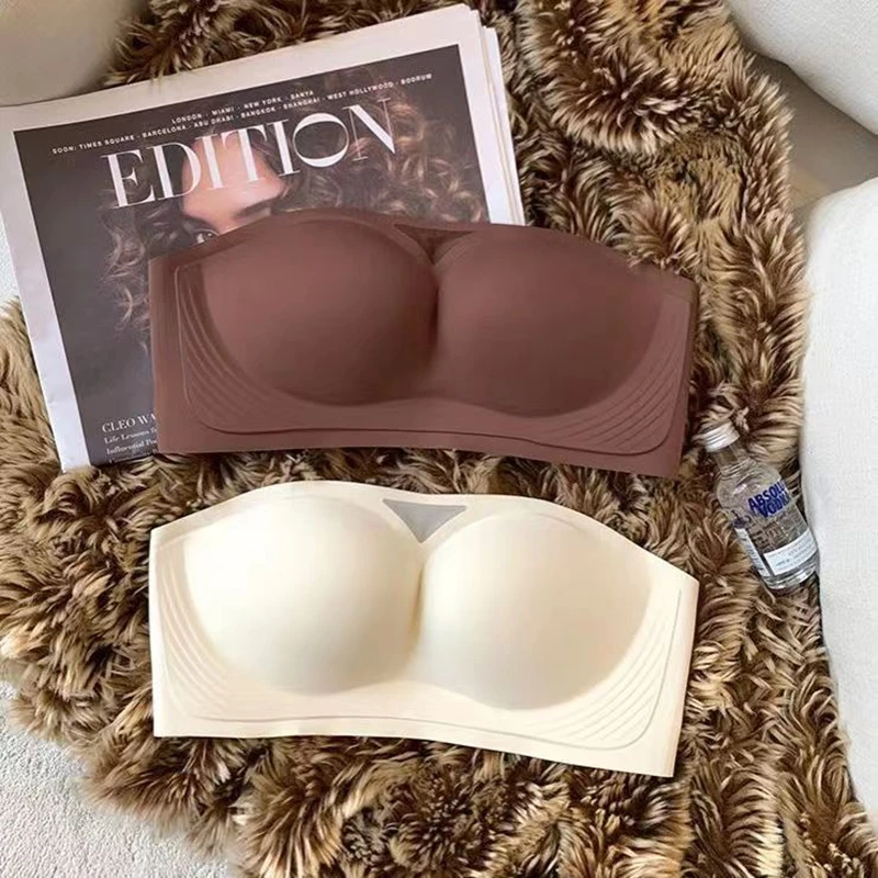Soutien - gorge push - up sans bretelles anti - ald, style banrib, invisible, une pièce, sans bretelles, pour mariage, sexy, petite poitrine, été - Image 1