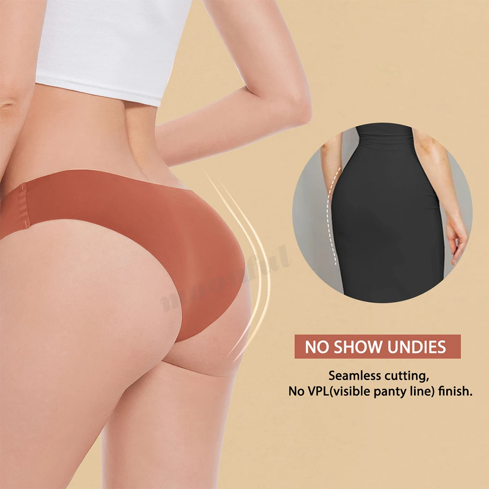 Ensemble de culottes sans couture respirantes pour femmes, sous - vêtements sexy, slips invisibles, taille basse, monochromatique, 3 pièces culotte invisible sans couture femme, culotte invisible femme - Miniature 4