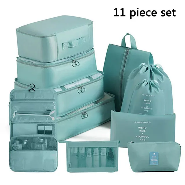 Ensemble de voyage sacs de rangement vêtements articles de toilette numériques chaussures sac de rangement dortoirs d'étudiants vêtements sacs de tri Cubes d'emballage - Miniature 10