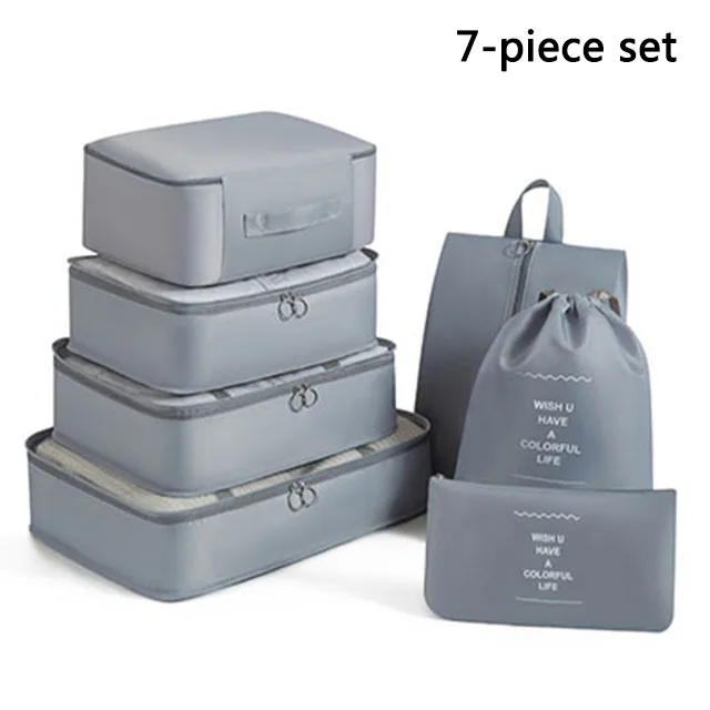Ensemble de voyage sacs de rangement vêtements articles de toilette numériques chaussures sac de rangement dortoirs d'étudiants vêtements sacs de tri Cubes d'emballage - Miniature 42