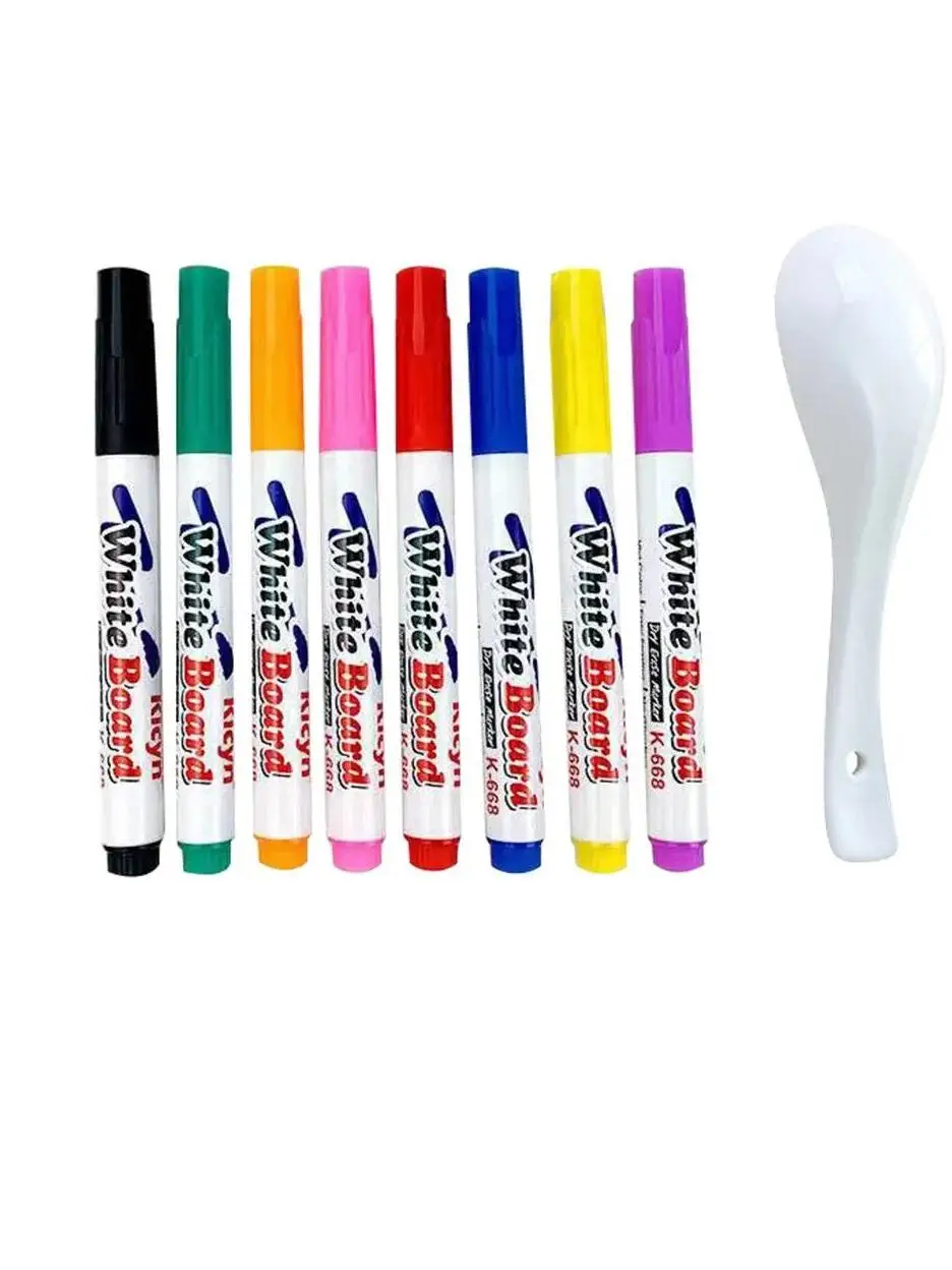 Stylo flottant à l'eau, stylos à encre magique avec cuillère, peinture à l'eau de couleur flottante, craie flottante, ensemble de dessin Graffiti artistique pour enfants - Miniature 16