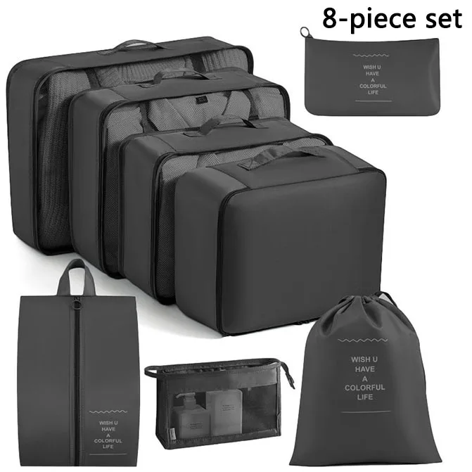 Ensemble de voyage sacs de rangement vêtements articles de toilette numériques chaussures sac de rangement dortoirs d'étudiants vêtements sacs de tri Cubes d'emballage - Miniature 46