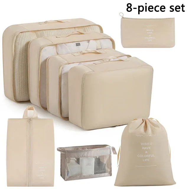 Ensemble de voyage sacs de rangement vêtements articles de toilette numériques chaussures sac de rangement dortoirs d'étudiants vêtements sacs de tri Cubes d'emballage - Miniature 48