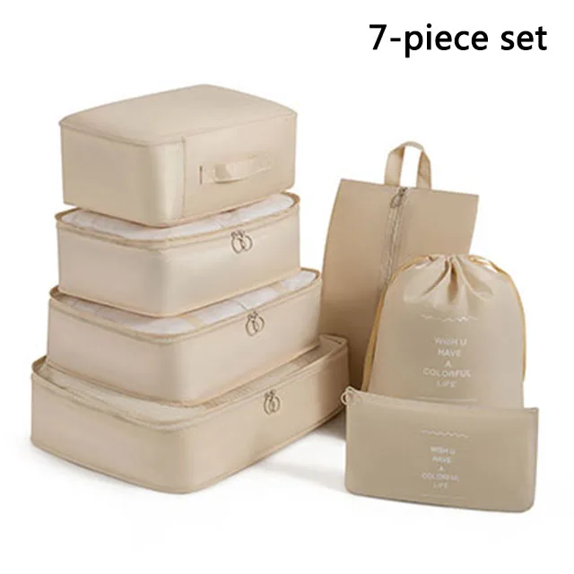Ensemble de voyage sacs de rangement vêtements articles de toilette numériques chaussures sac de rangement dortoirs d'étudiants vêtements sacs de tri Cubes d'emballage - Miniature 37