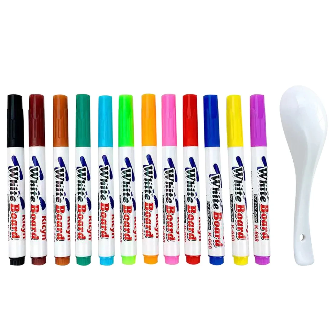 Stylo flottant à l'eau, stylos à encre magique avec cuillère, peinture à l'eau de couleur flottante, craie flottante, ensemble de dessin Graffiti artistique pour enfants - Miniature 7