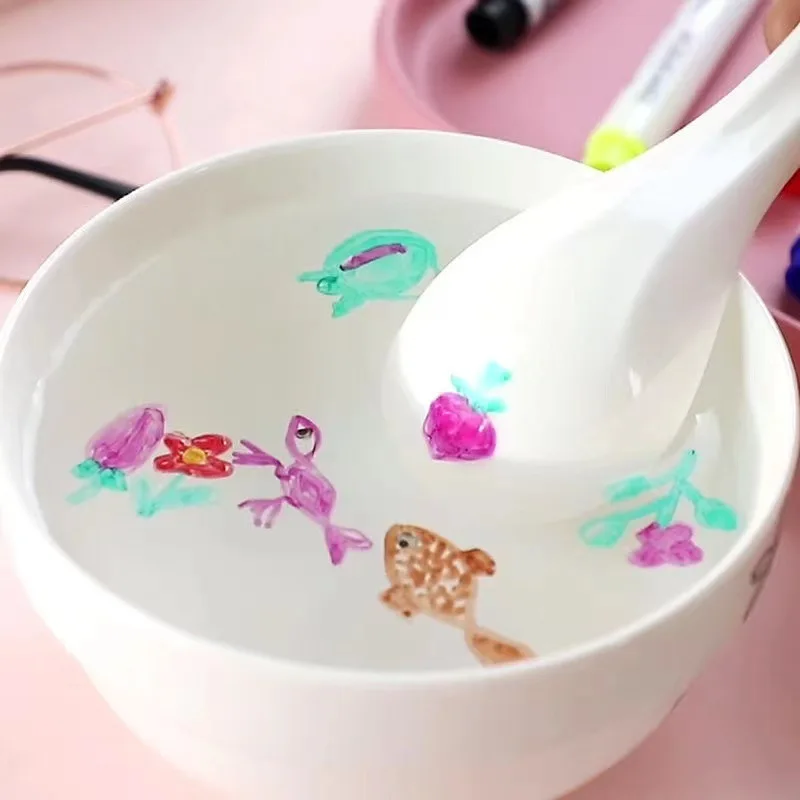 Stylo flottant à l'eau, stylos à encre magique avec cuillère, peinture à l'eau de couleur flottante, craie flottante, ensemble de dessin Graffiti artistique pour enfants - Miniature 5