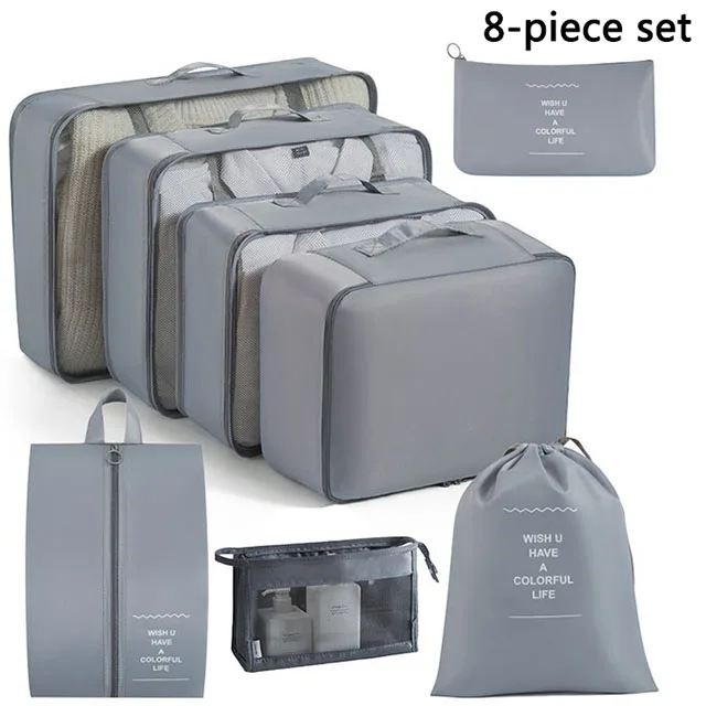Ensemble de voyage sacs de rangement vêtements articles de toilette numériques chaussures sac de rangement dortoirs d'étudiants vêtements sacs de tri Cubes d'emballage - Miniature 30