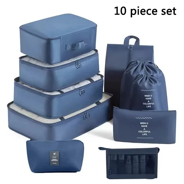 Ensemble de voyage sacs de rangement vêtements articles de toilette numériques chaussures sac de rangement dortoirs d'étudiants vêtements sacs de tri Cubes d'emballage - Miniature 13