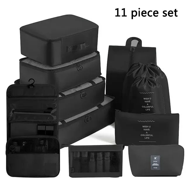 Ensemble de voyage sacs de rangement vêtements articles de toilette numériques chaussures sac de rangement dortoirs d'étudiants vêtements sacs de tri Cubes d'emballage - Miniature 8