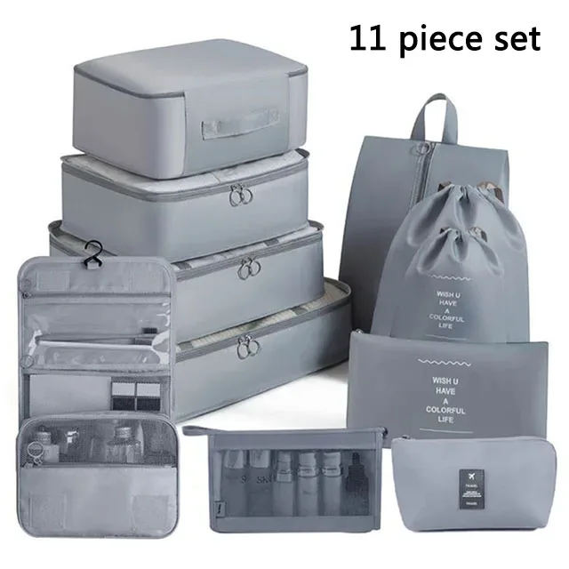 Ensemble de voyage sacs de rangement vêtements articles de toilette numériques chaussures sac de rangement dortoirs d'étudiants vêtements sacs de tri Cubes d'emballage - Miniature 11