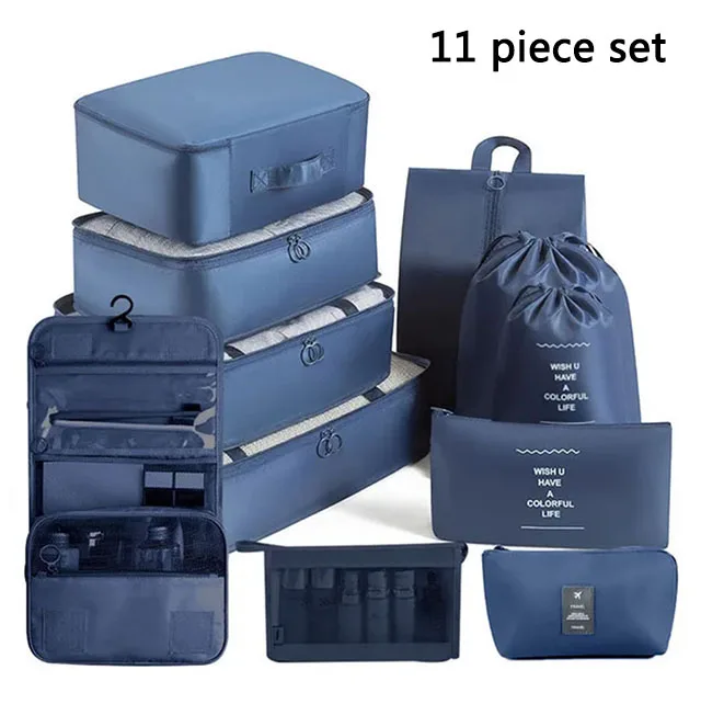 Ensemble de voyage sacs de rangement vêtements articles de toilette numériques chaussures sac de rangement dortoirs d'étudiants vêtements sacs de tri Cubes d'emballage - Miniature 66