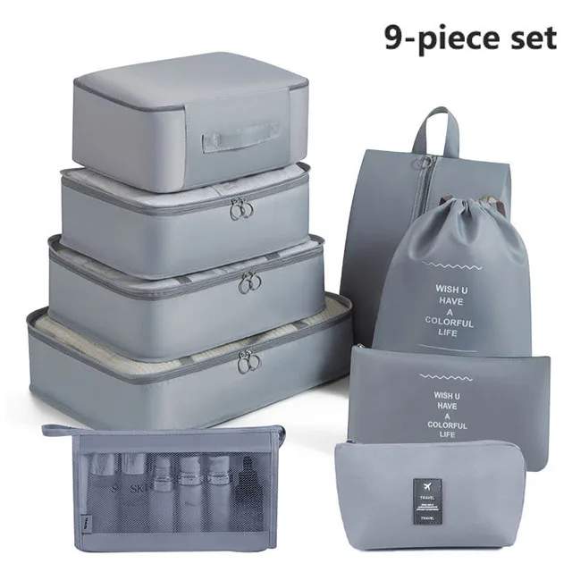 Ensemble de voyage sacs de rangement vêtements articles de toilette numériques chaussures sac de rangement dortoirs d'étudiants vêtements sacs de tri Cubes d'emballage - Miniature 22